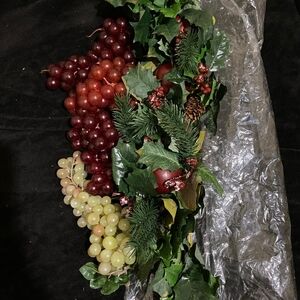 Apple/Holly mix swag and faux grapes decorations